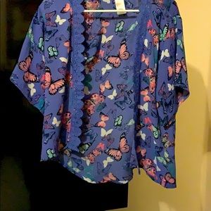 Purple silky cardigan size kids:14-16 women:small